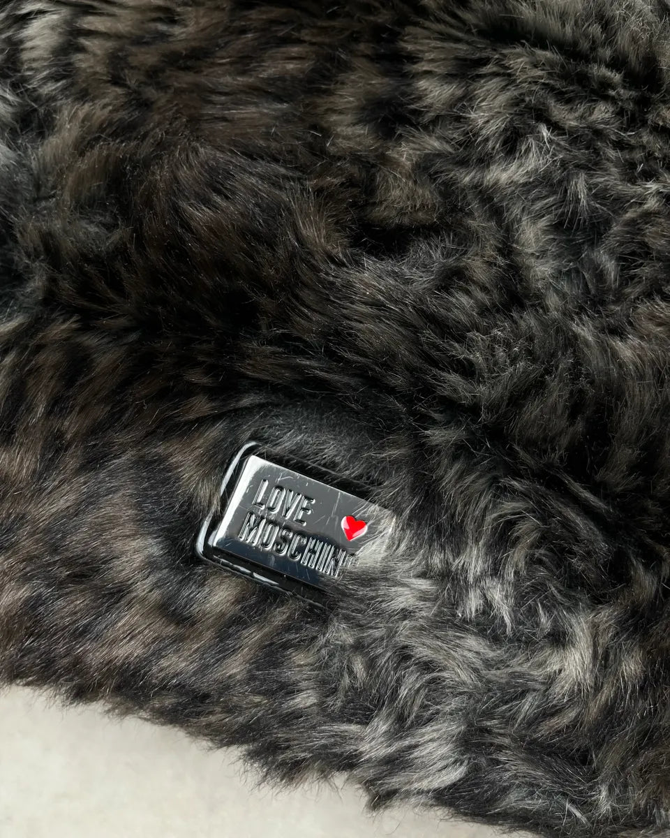 Love Moschino Dark Leopard Faux Fur Handle Bag mlFUMUK 8