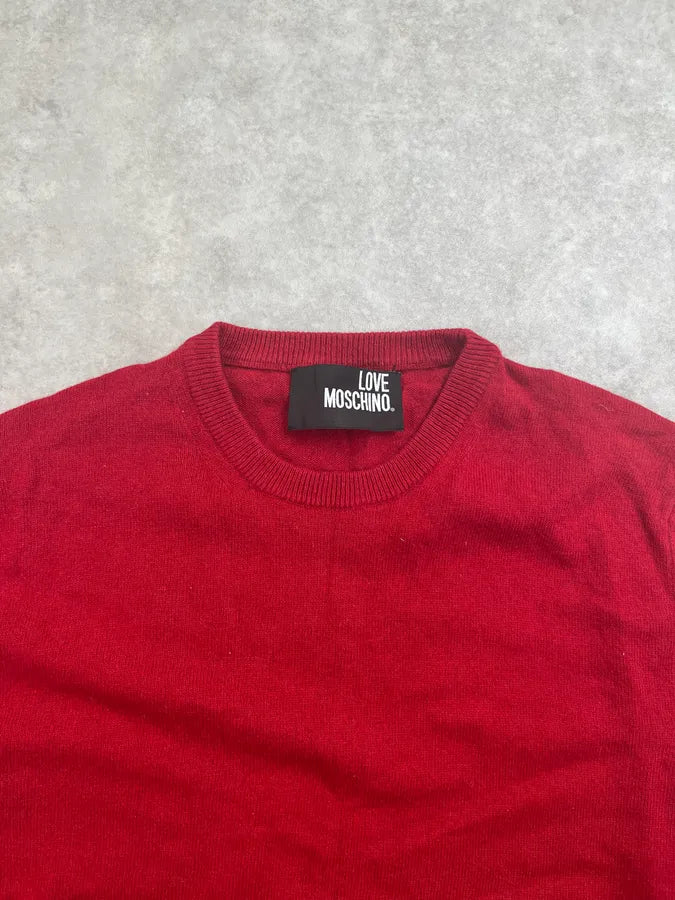 Love Moschino Red Wool Peace Symbol Sweater dWRQqCX 3