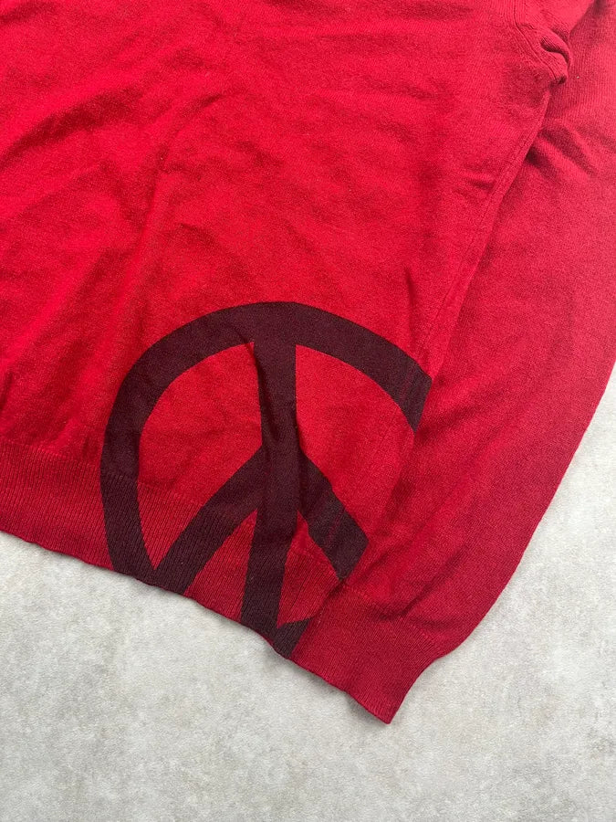 Love Moschino Red Wool Peace Symbol Sweater dWRQqCX 5