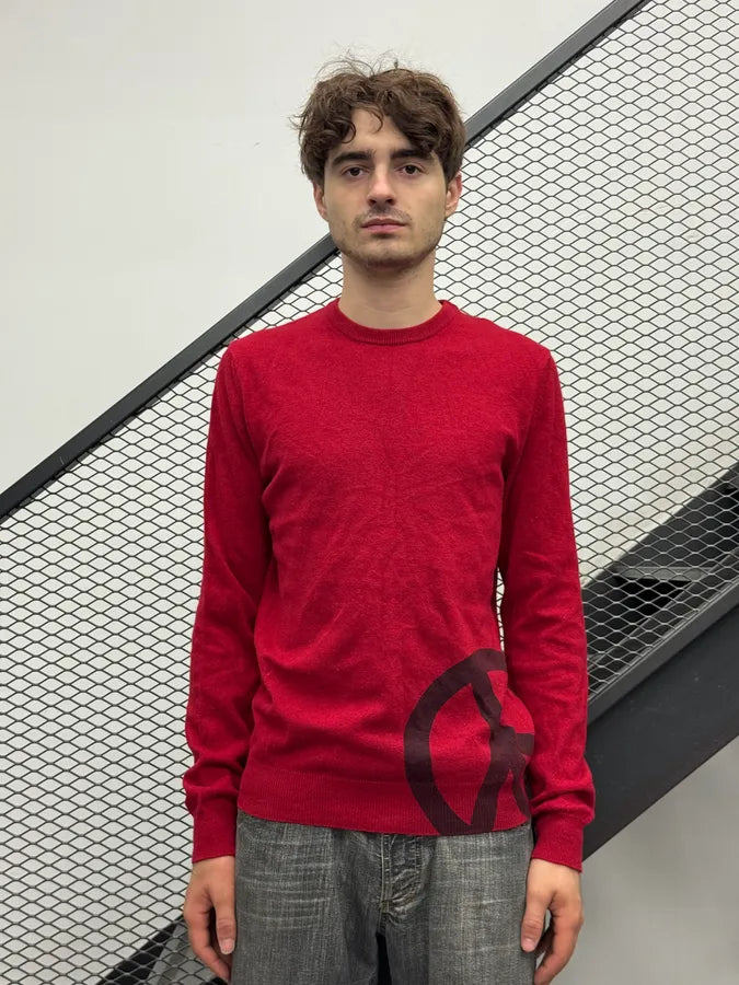 Love Moschino Red Wool Peace Symbol Sweater dWRQqCX 1