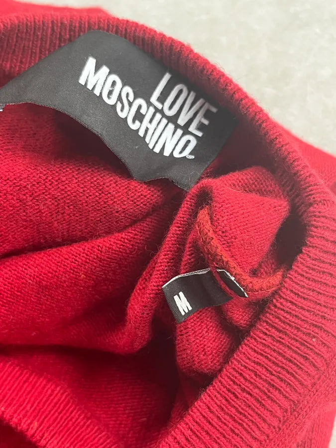 Love Moschino Red Wool Peace Symbol Sweater dWRQqCX 10