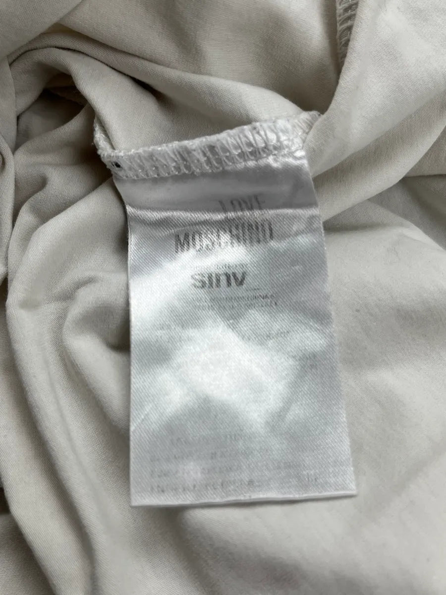 Love Moschino White Studded Peace Sign T-Shirt HzCmzSo 7
