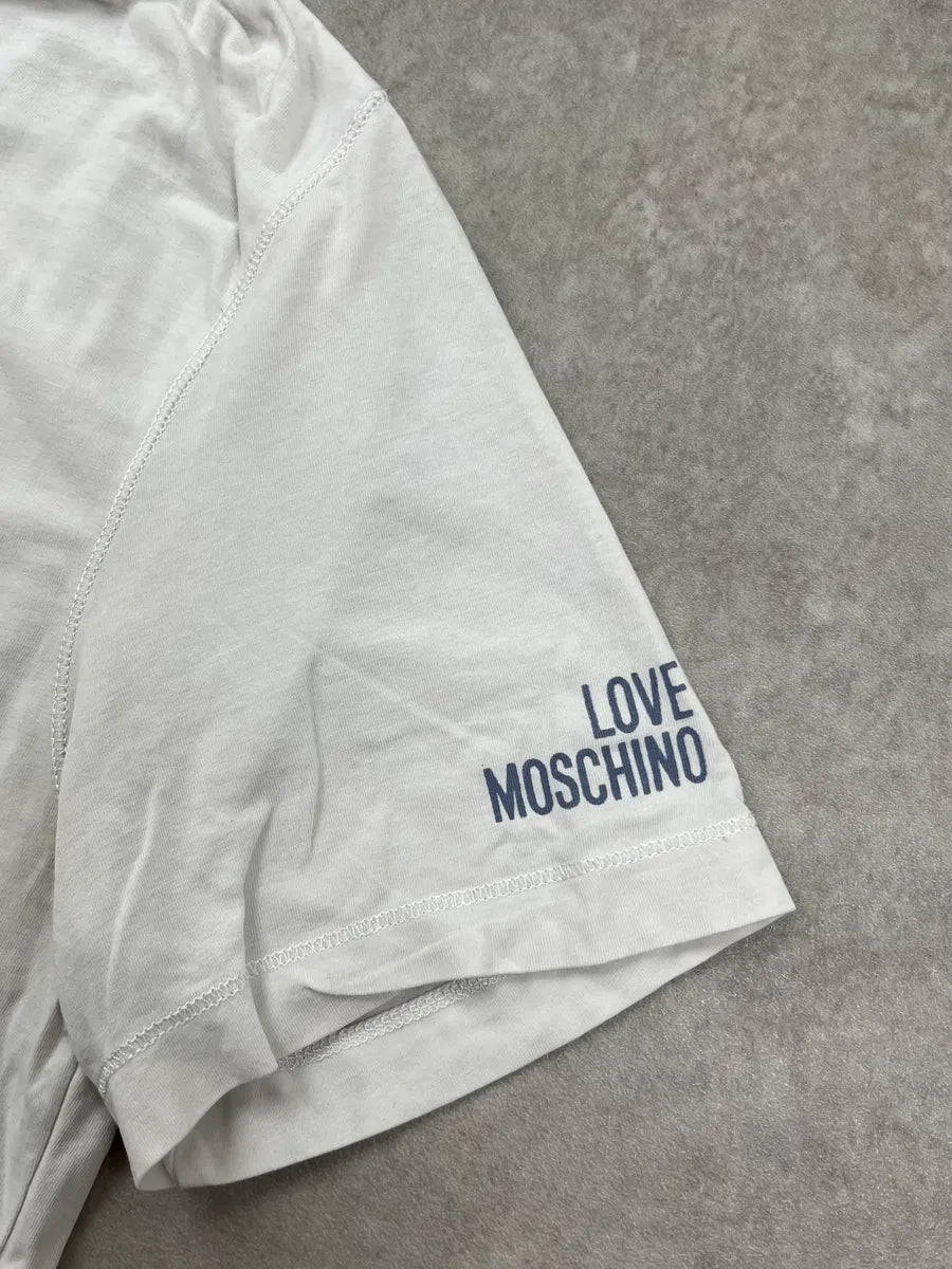 Love Moschino White Studded Peace Sign T-Shirt HzCmzSo 3