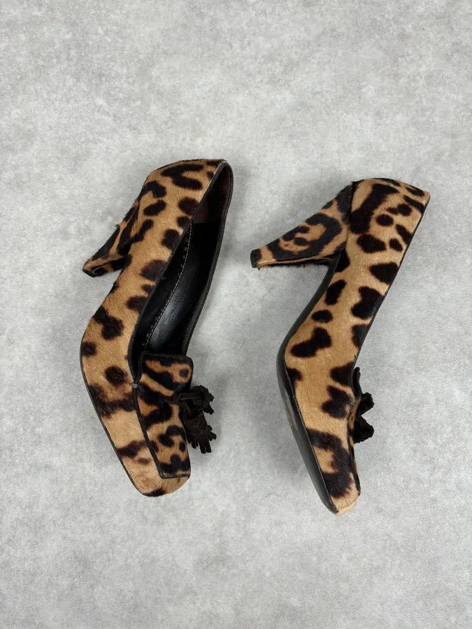Yves Saint Laurent Leopard Pony Hair Heels kQIyMco 8