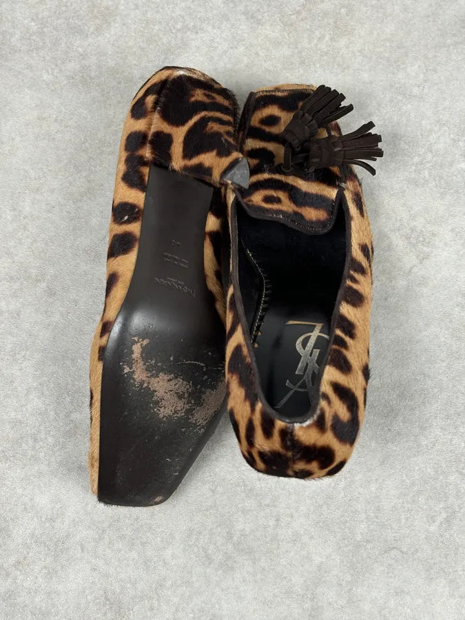 Yves Saint Laurent Leopard Pony Hair Heels kQIyMco 12