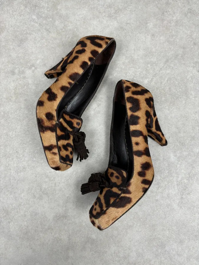 Yves Saint Laurent Leopard Pony Hair Heels kQIyMco 1
