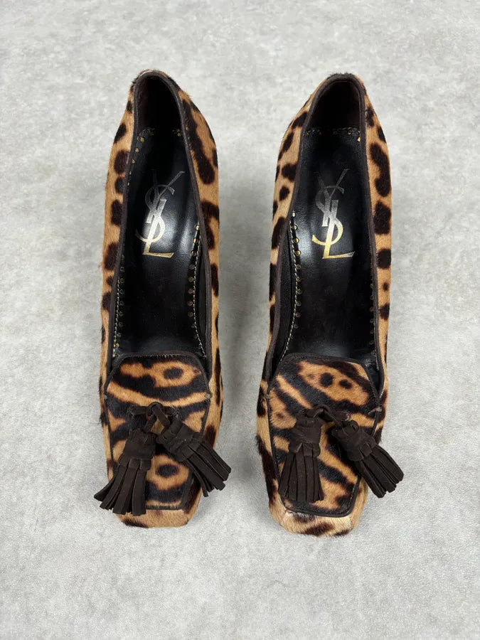 Yves Saint Laurent Leopard Pony Hair Heels kQIyMco 4