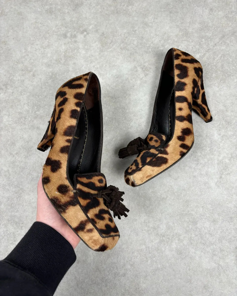 Yves Saint Laurent Leopard Pony Hair Heels kQIyMco 0