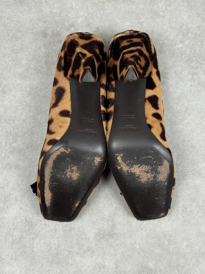 Yves Saint Laurent Leopard Pony Hair Heels kQIyMco 13