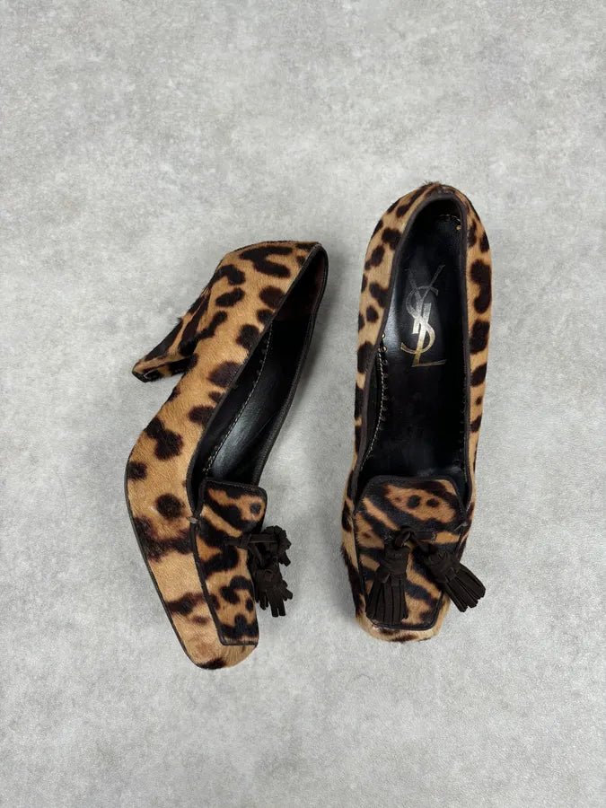 Yves Saint Laurent Leopard Pony Hair Heels kQIyMco 9