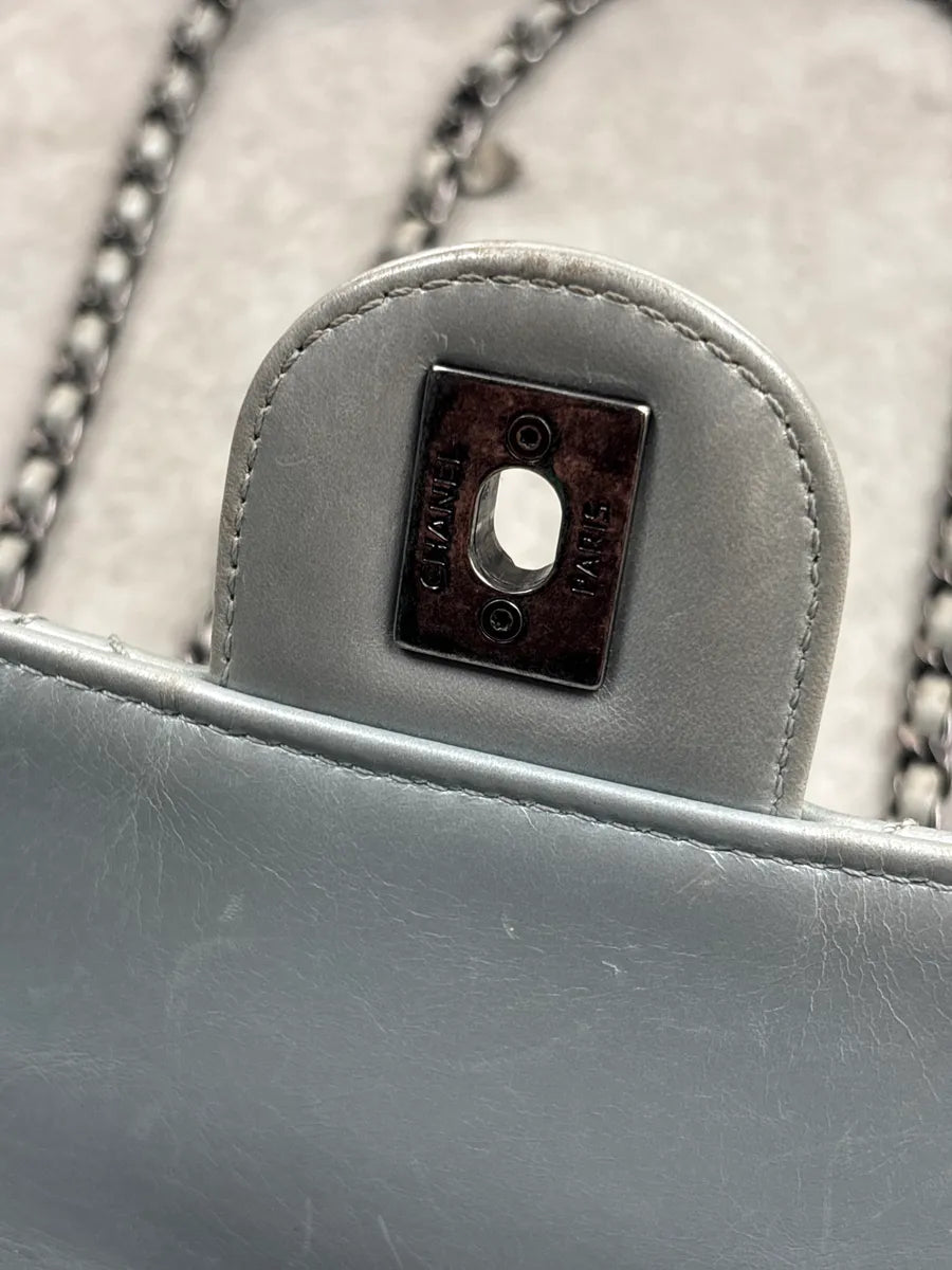 Chanel Silver Leather Quilted CC Turn-Lock Mini Bag lpaBxtkC 14