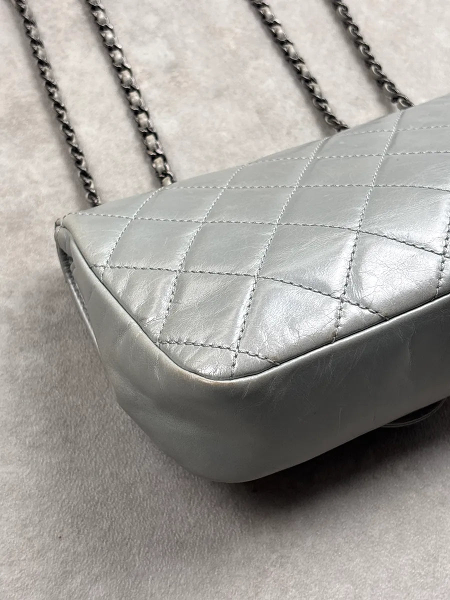 Chanel Silver Leather Quilted CC Turn-Lock Mini Bag lpaBxtkC 17