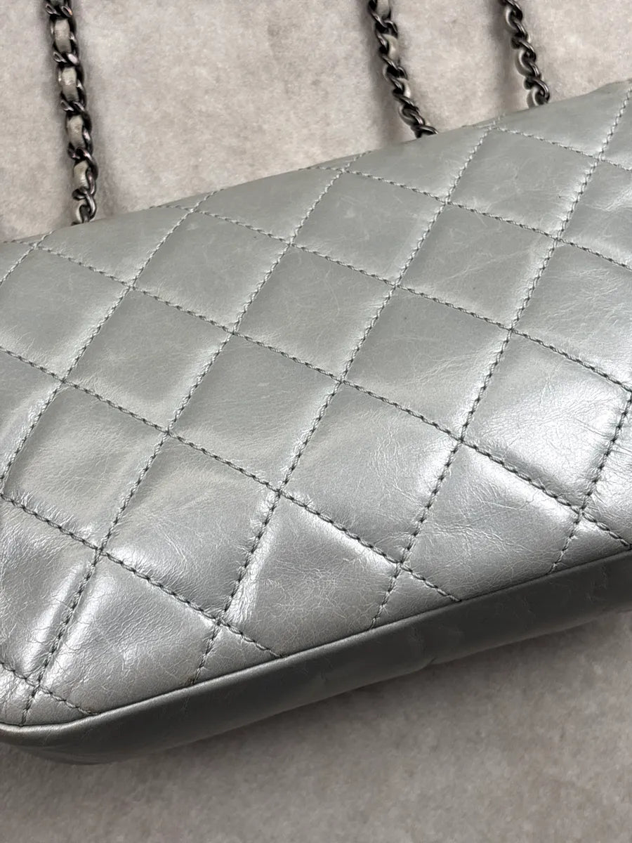 Chanel Silver Leather Quilted CC Turn-Lock Mini Bag lpaBxtkC 18
