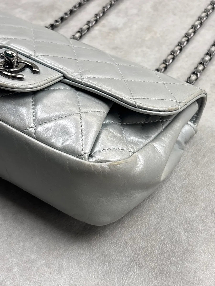 Chanel Silver Leather Quilted CC Turn-Lock Mini Bag lpaBxtkC 19