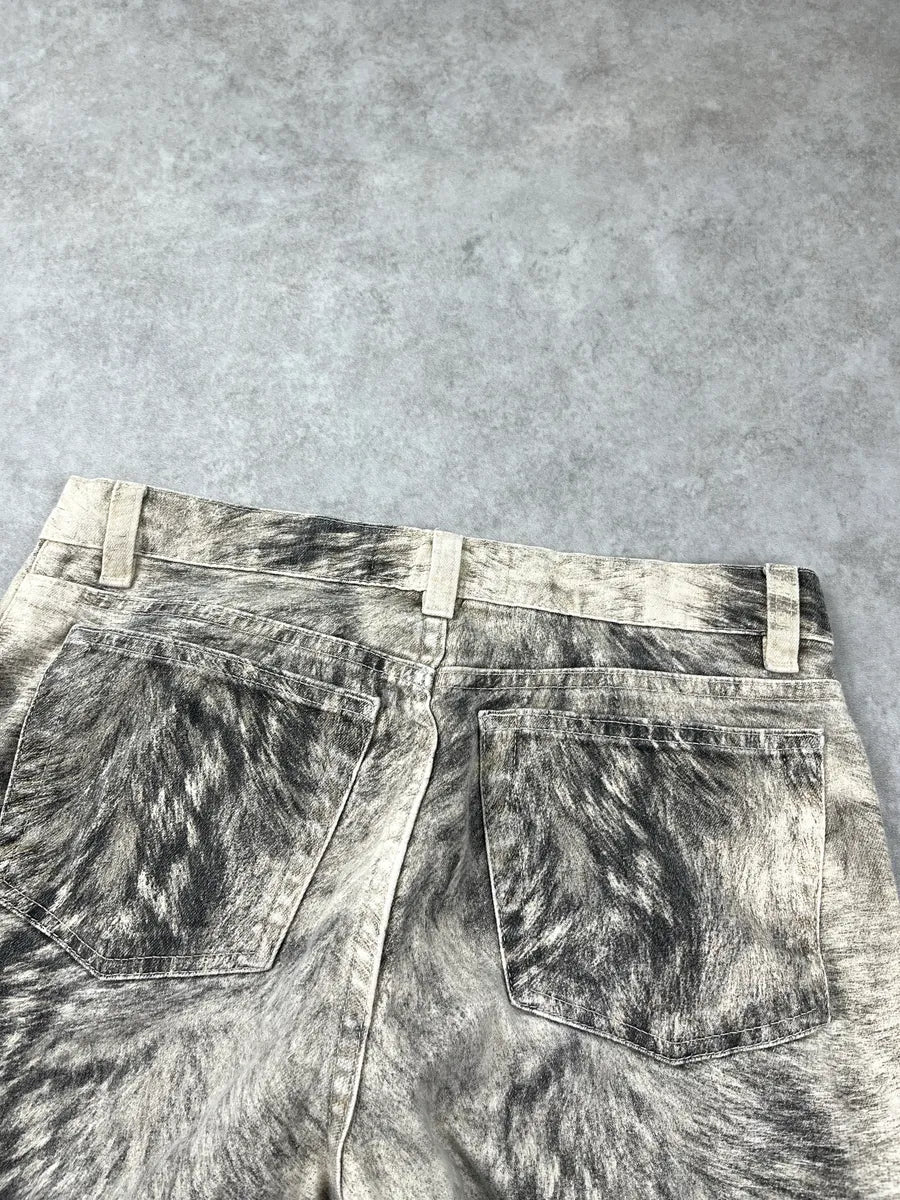 AW1999 Roberto Cavalli Grey Wolf Fur-Effect Print Pants lrEwrjFC 7