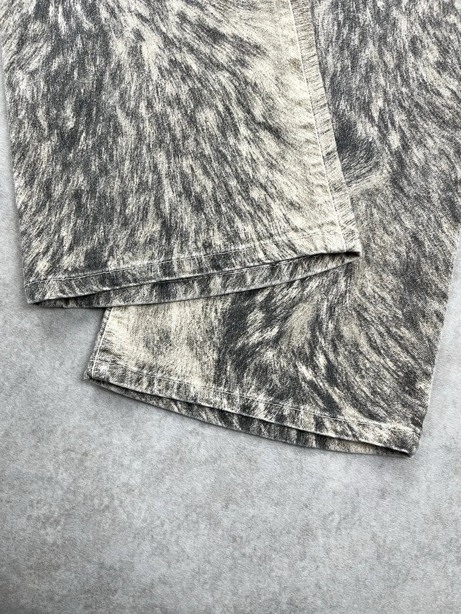 AW1999 Roberto Cavalli Grey Wolf Fur-Effect Print Pants lrEwrjFC 8