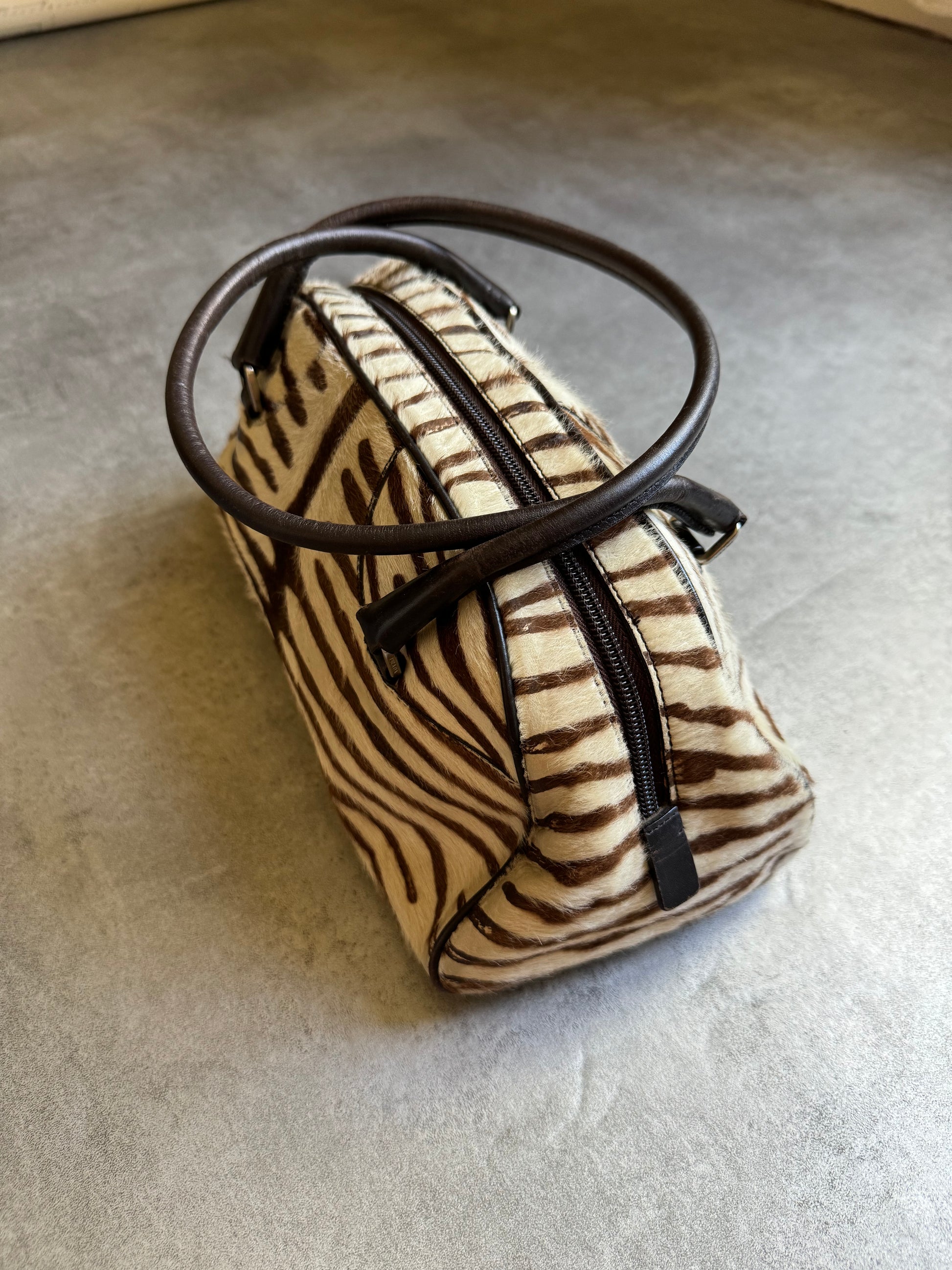 Prada Bowling Pony Hair Calfskin Zebra Hangbag (OS) - 9