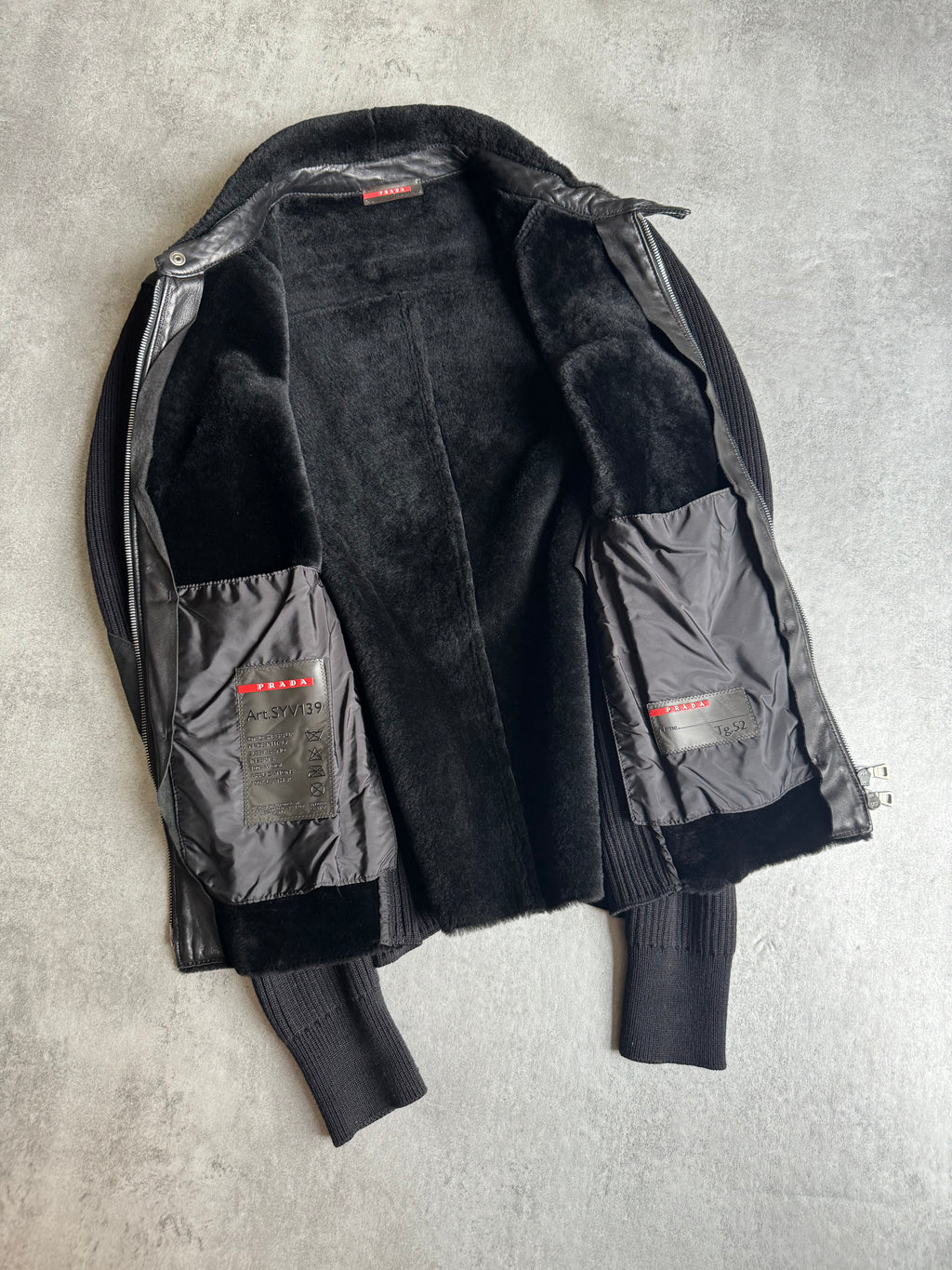 2000s Prada Wool Leather Navy Hybride Jacket – Dolce Vita Hub