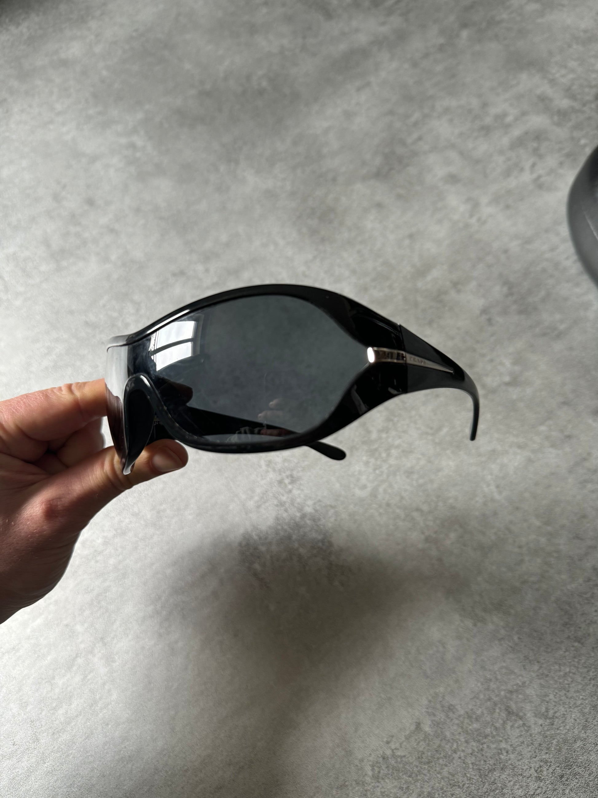 Prada Black Futuristic Sunglasses (OS) - 2