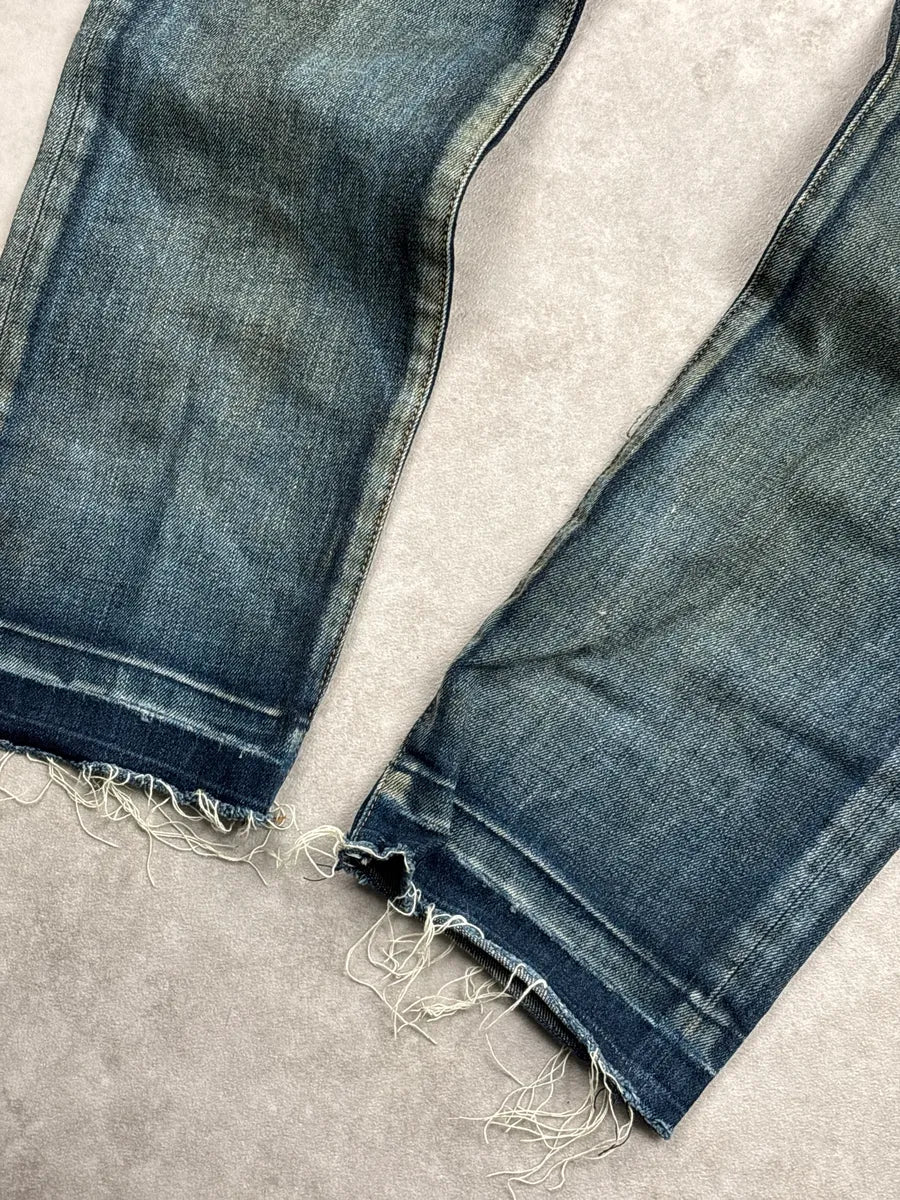 2010s Balmain Medium Blue Denim Biker Panel Jeans EYITboMs 6