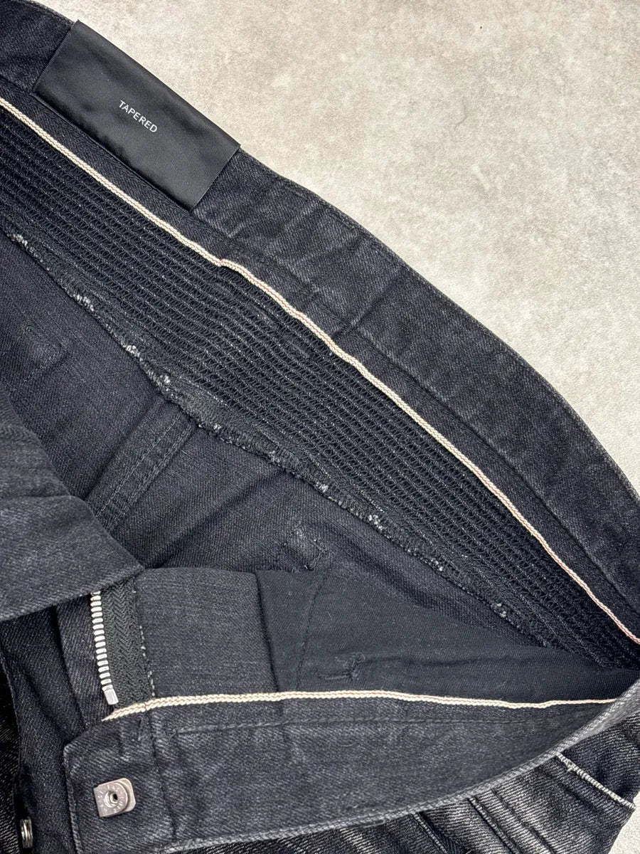 2010s Balmain Dark Grey Denim Biker Slim Tapered Jeans lugyFKYA 7