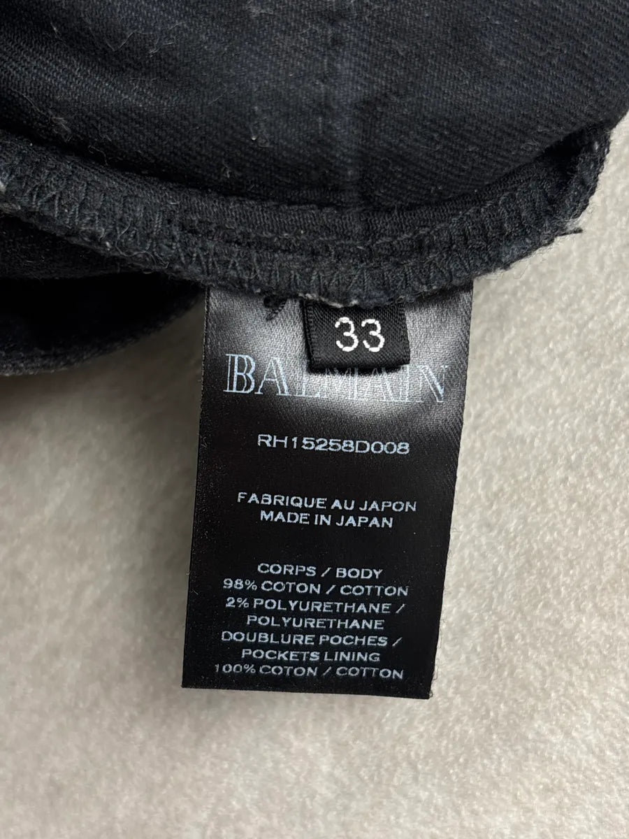2010s Balmain Dark Grey Denim Biker Slim Tapered Jeans lugyFKYA 10