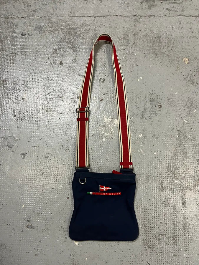 Luna Rossa Navy Cotton Crossbody Bag NVHWMrj 0