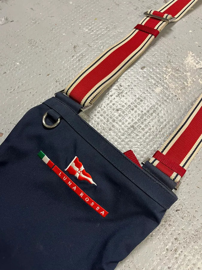 Luna Rossa Navy Cotton Crossbody Bag NVHWMrj 4
