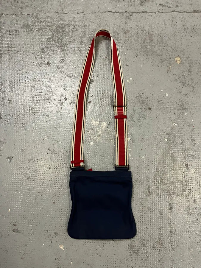 Luna Rossa Navy Cotton Crossbody Bag NVHWMrj 5