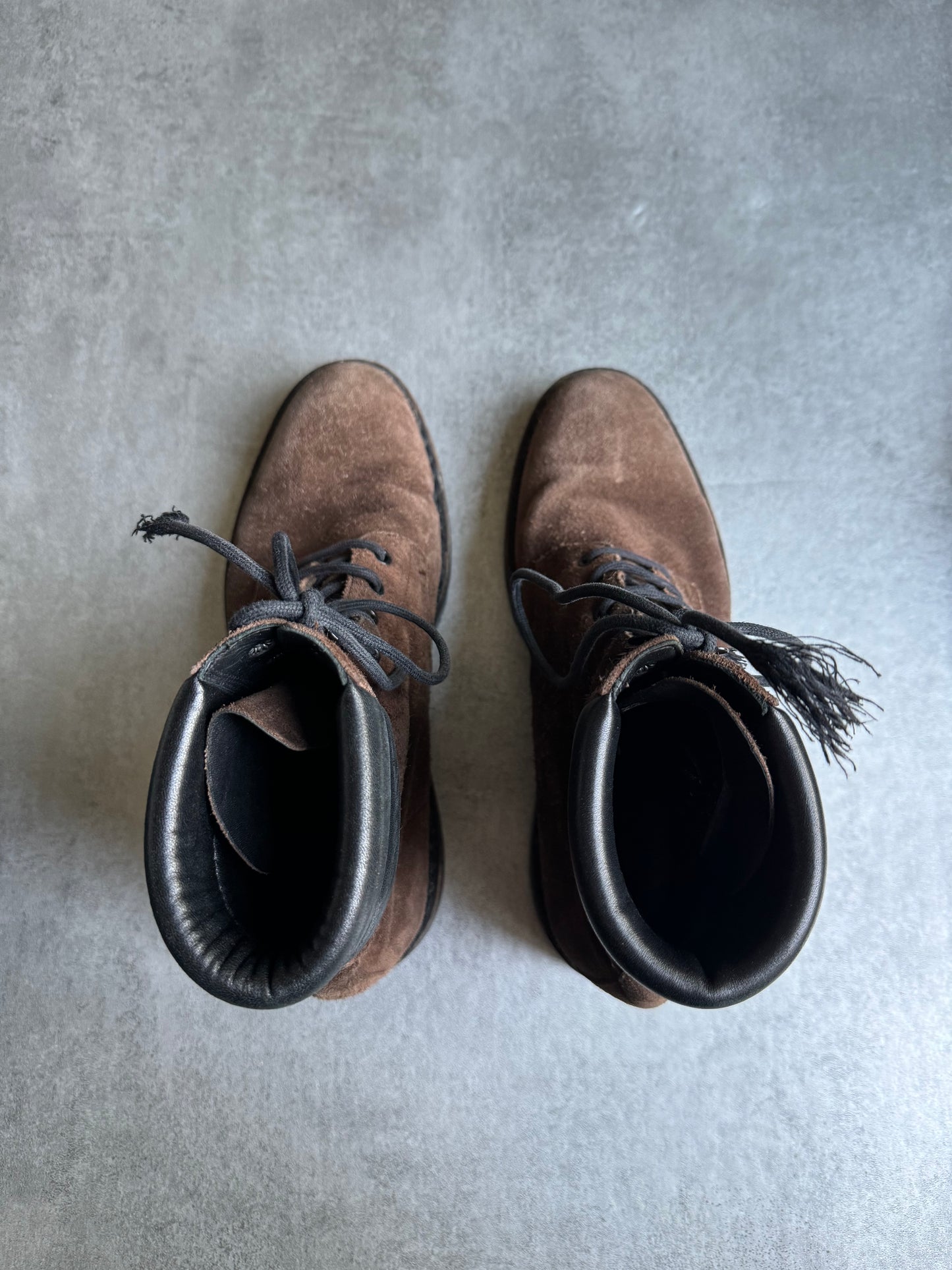 Saint Laurent Suede Appetite Trekker Brown High Leather Boots (45) - 9