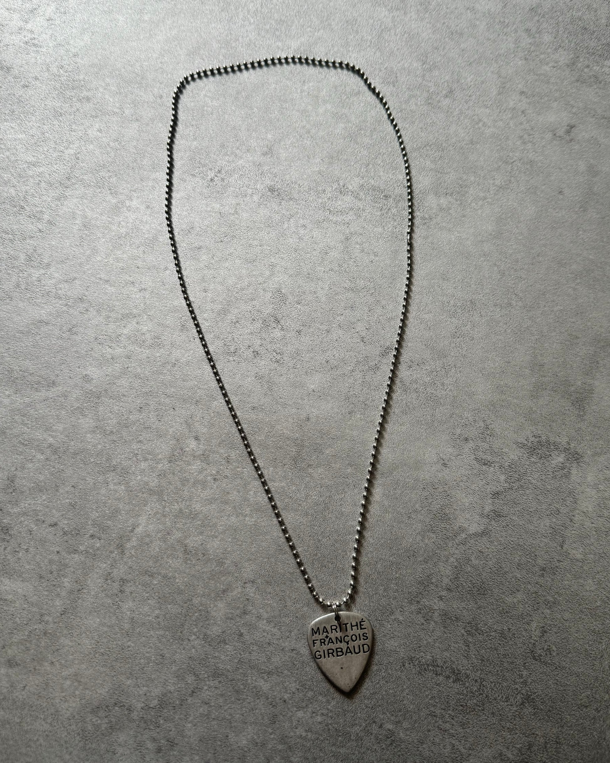 2000s Marithé + François Girbaud Guitar Pick Silver Necklace (OS) - 2