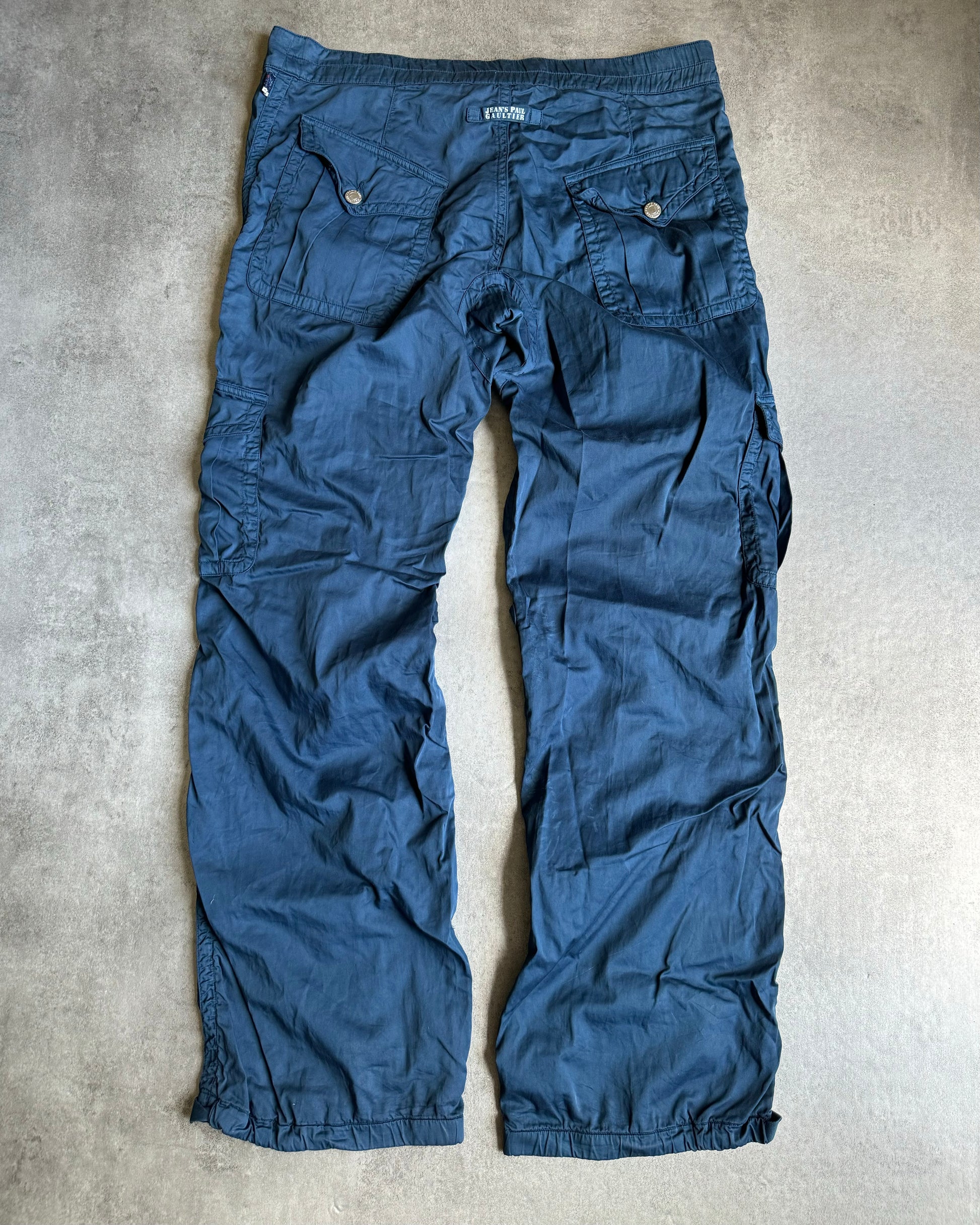 2000s Jean Paul Gaultier Blue Royal Cargo Soft Pants (L) - 2