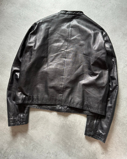 1990s Emporio Armani Cozy Black Prime Leather Jacket (XL) - 2