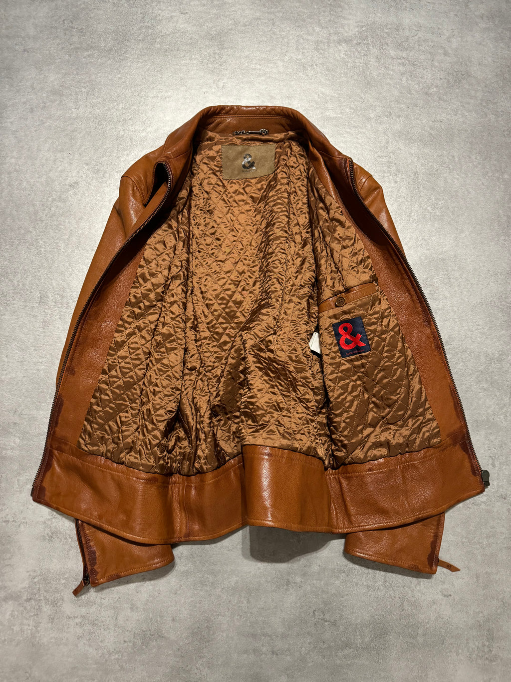 2000s Dolce & Gabbana Brown Coach Leather Jacket (M) - 6