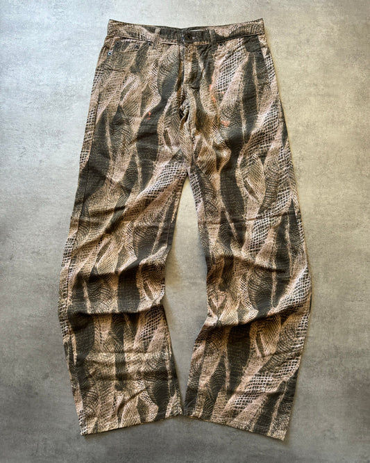 2000s Dolce & Gabbana Autumn Leaves Natural Pants (S) - 1