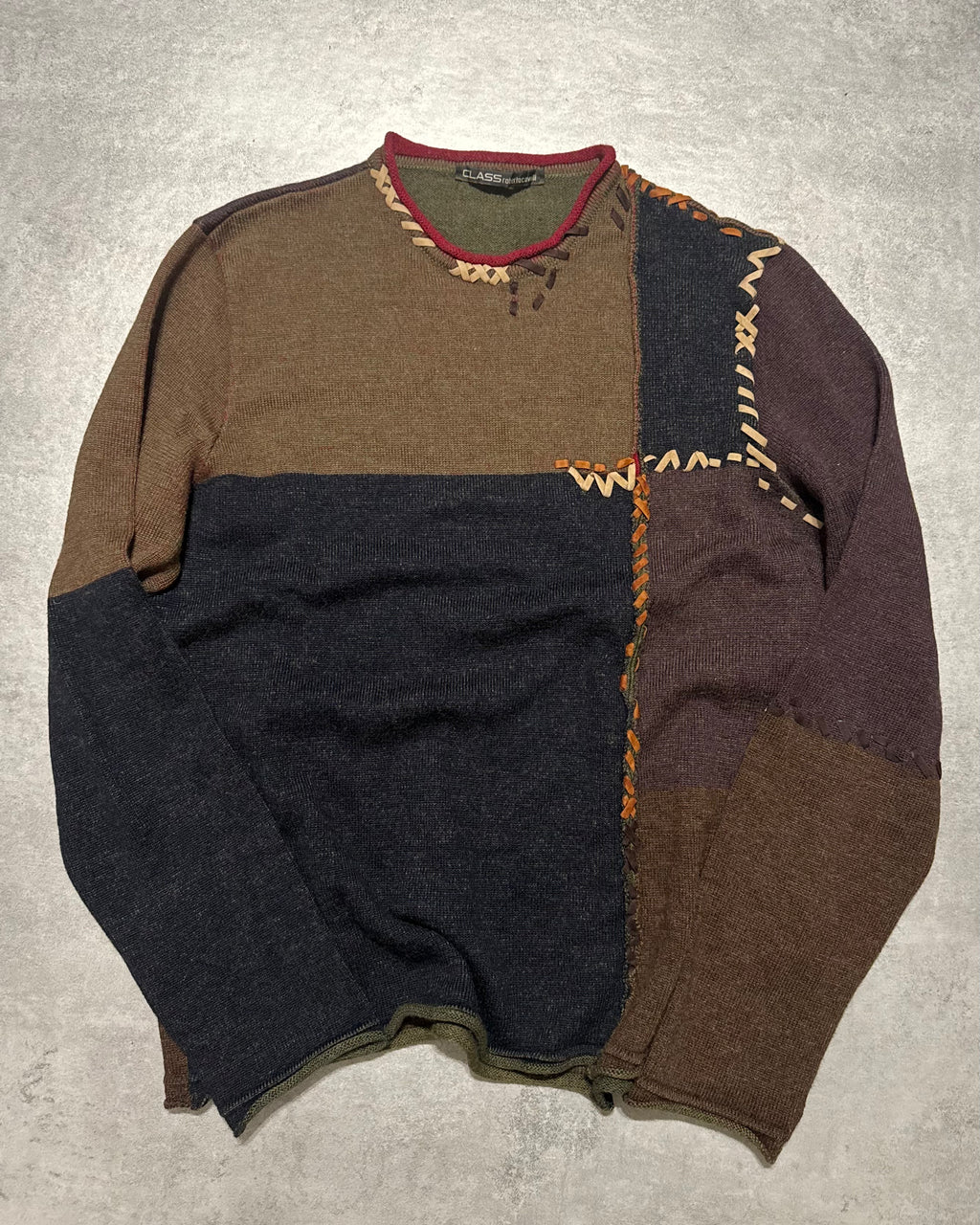 2000s Roberto Cavalli Wool & Leather Artisanal Tern Sweater (S) - 2