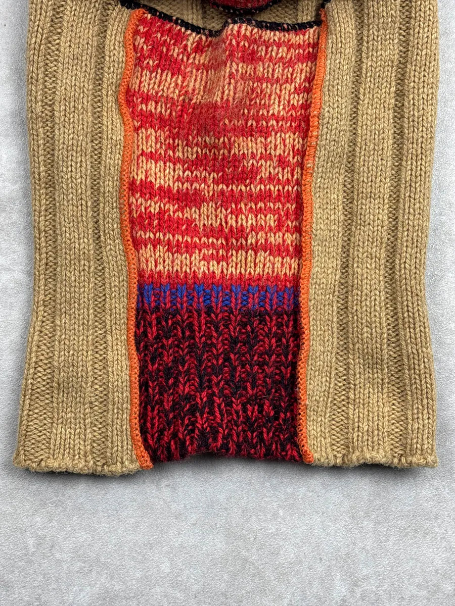 Marni Camel Wool Multicolor Knit Balaclava Hat mFKiMNQS 6