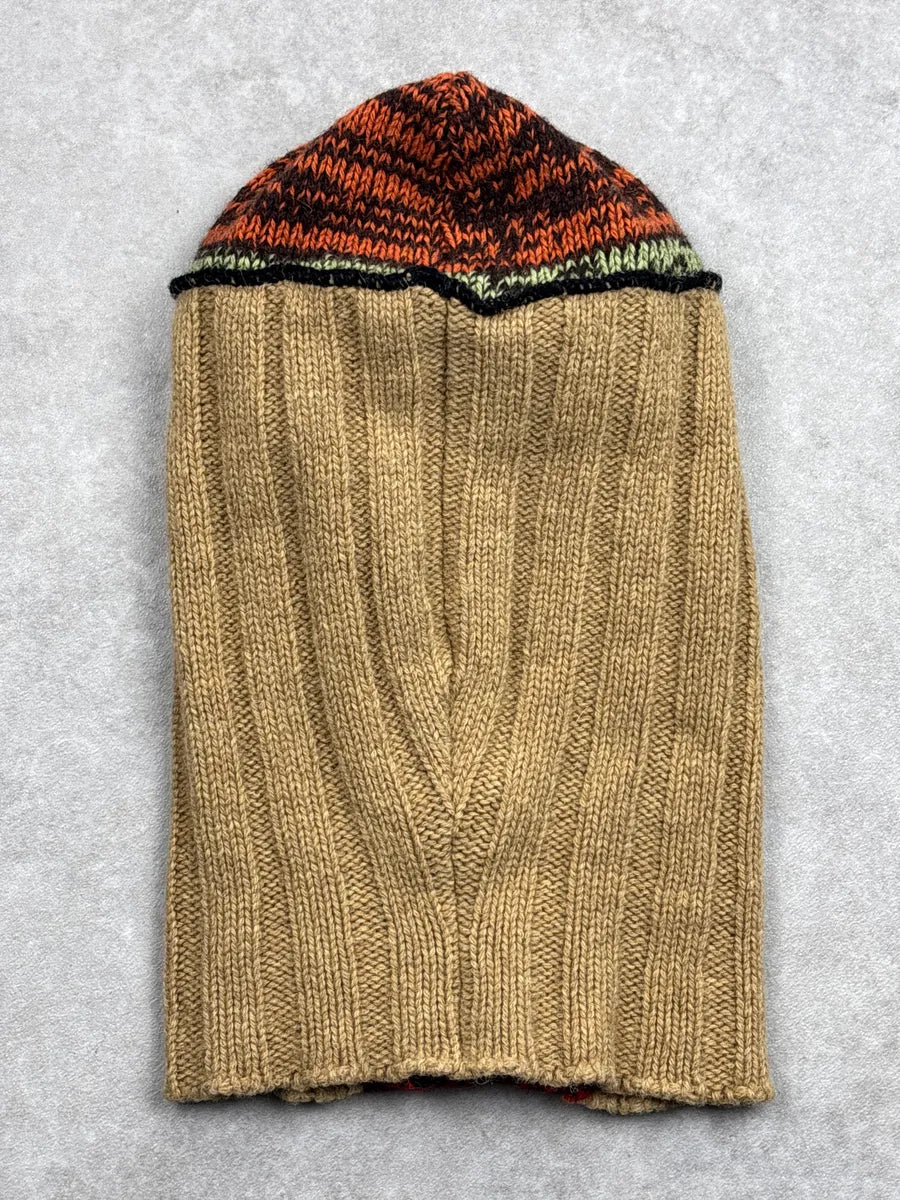 Marni Camel Wool Multicolor Knit Balaclava Hat mFKiMNQS 4
