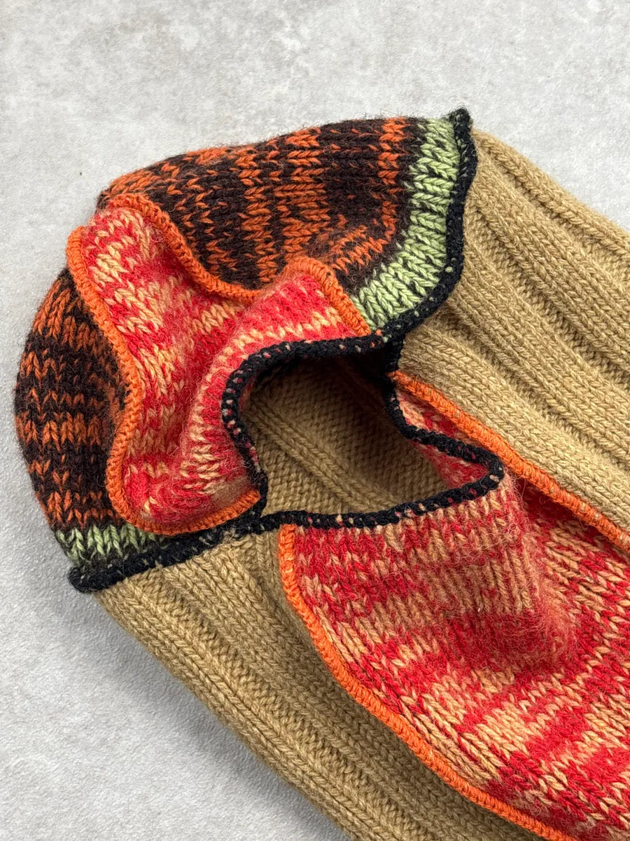 Marni Camel Wool Multicolor Knit Balaclava Hat mFKiMNQS 7