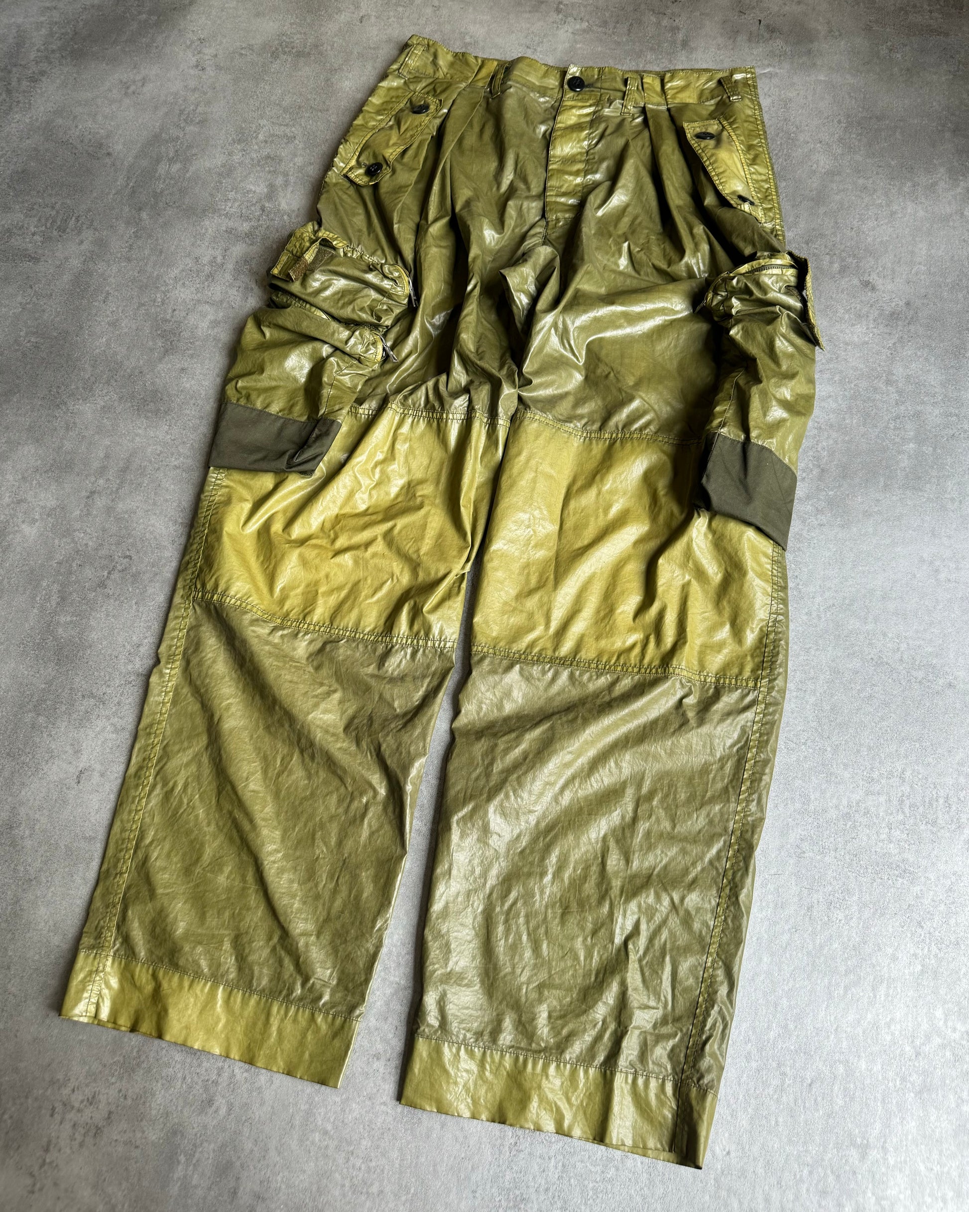 Dries Van Noten Olive Tactical Cargo Pants (XL) - 10