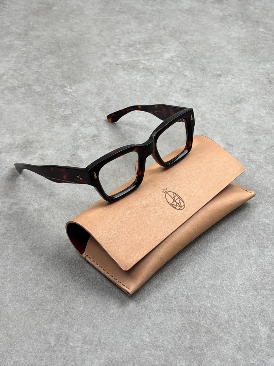 Jacques Marie Mage Dark Tortoiseshell Acetate Rectangular Glasses mHnajJfW 4