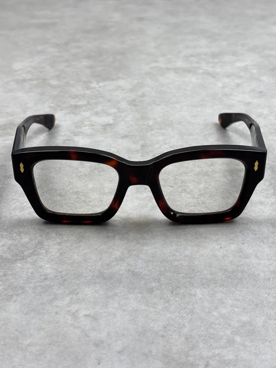 Jacques Marie Mage Dark Tortoiseshell Acetate Rectangular Glasses mHnajJfW 0