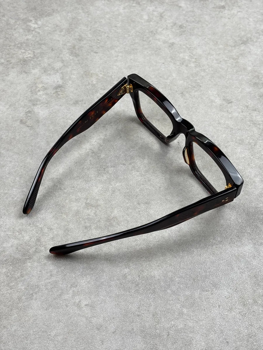 Jacques Marie Mage Dark Tortoiseshell Acetate Rectangular Glasses mHnajJfW 7