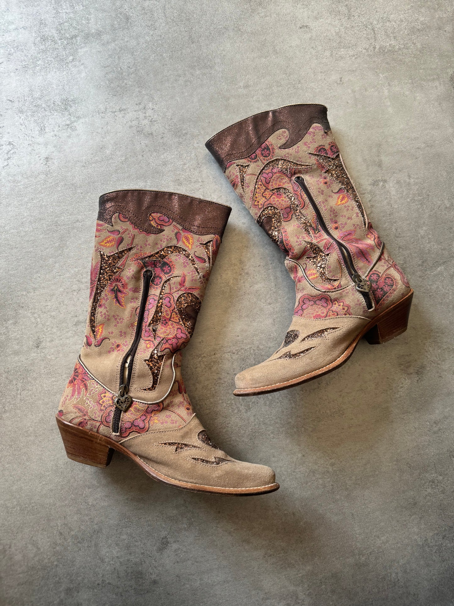 2000s Roberto Cavalli Cow-Boy Glamour Boots (37) - 2