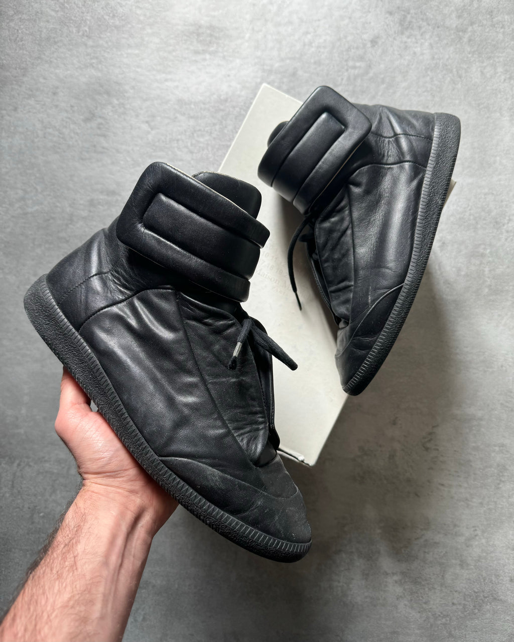 Maison Margiela High Top Black Leather (43) - 1