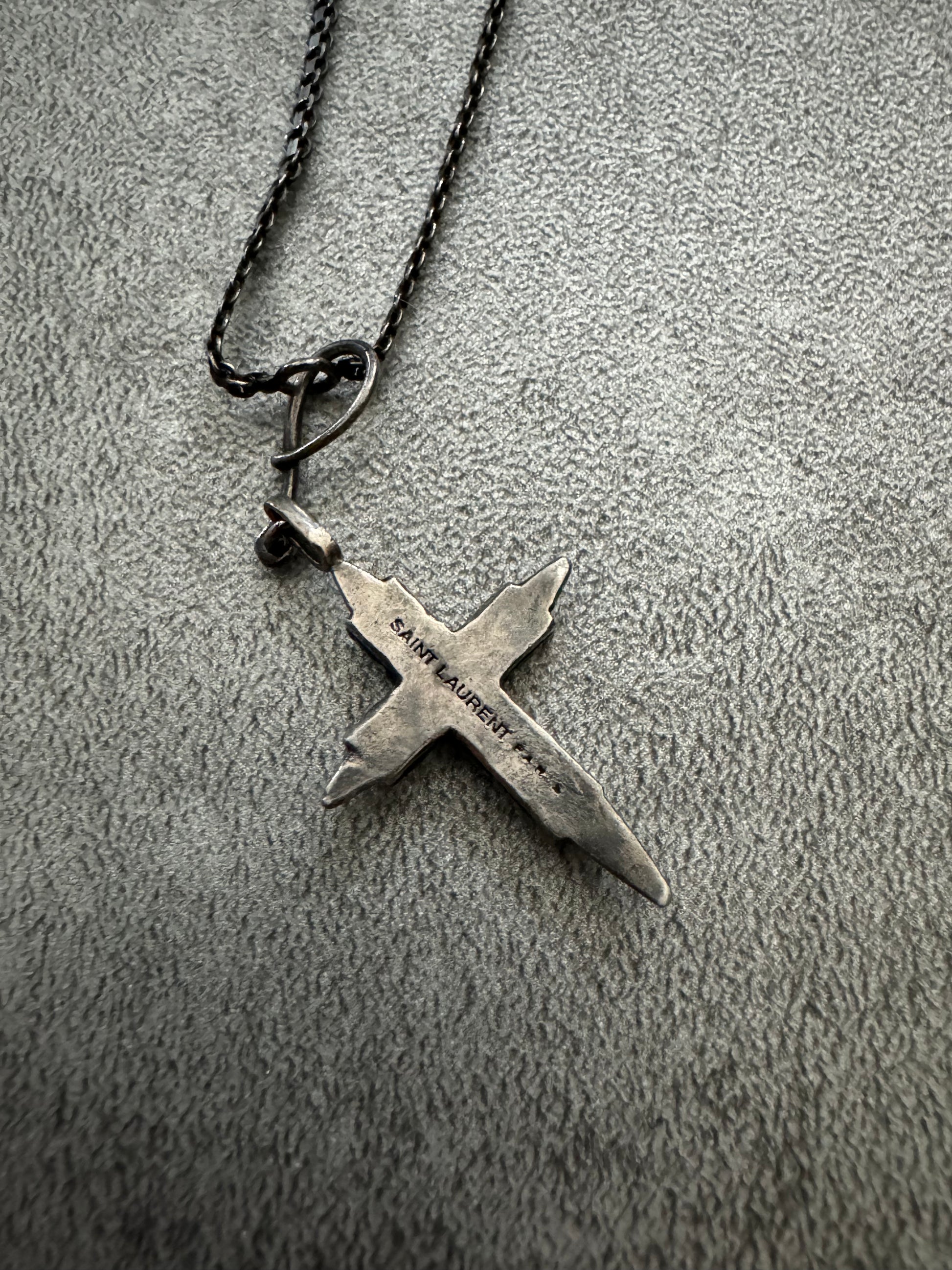 Saint Laurent Faith Cross Brutalist Necklace (OS) - 3