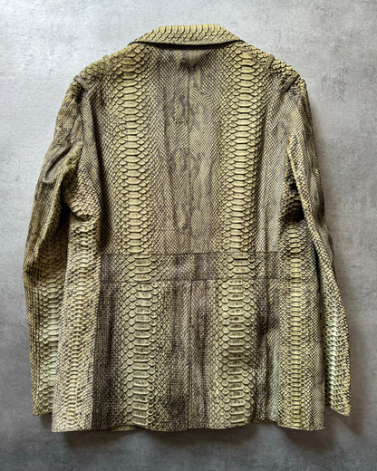 SS2002 Roberto Cavalli Python Leather Sand Jacket (L) - 3