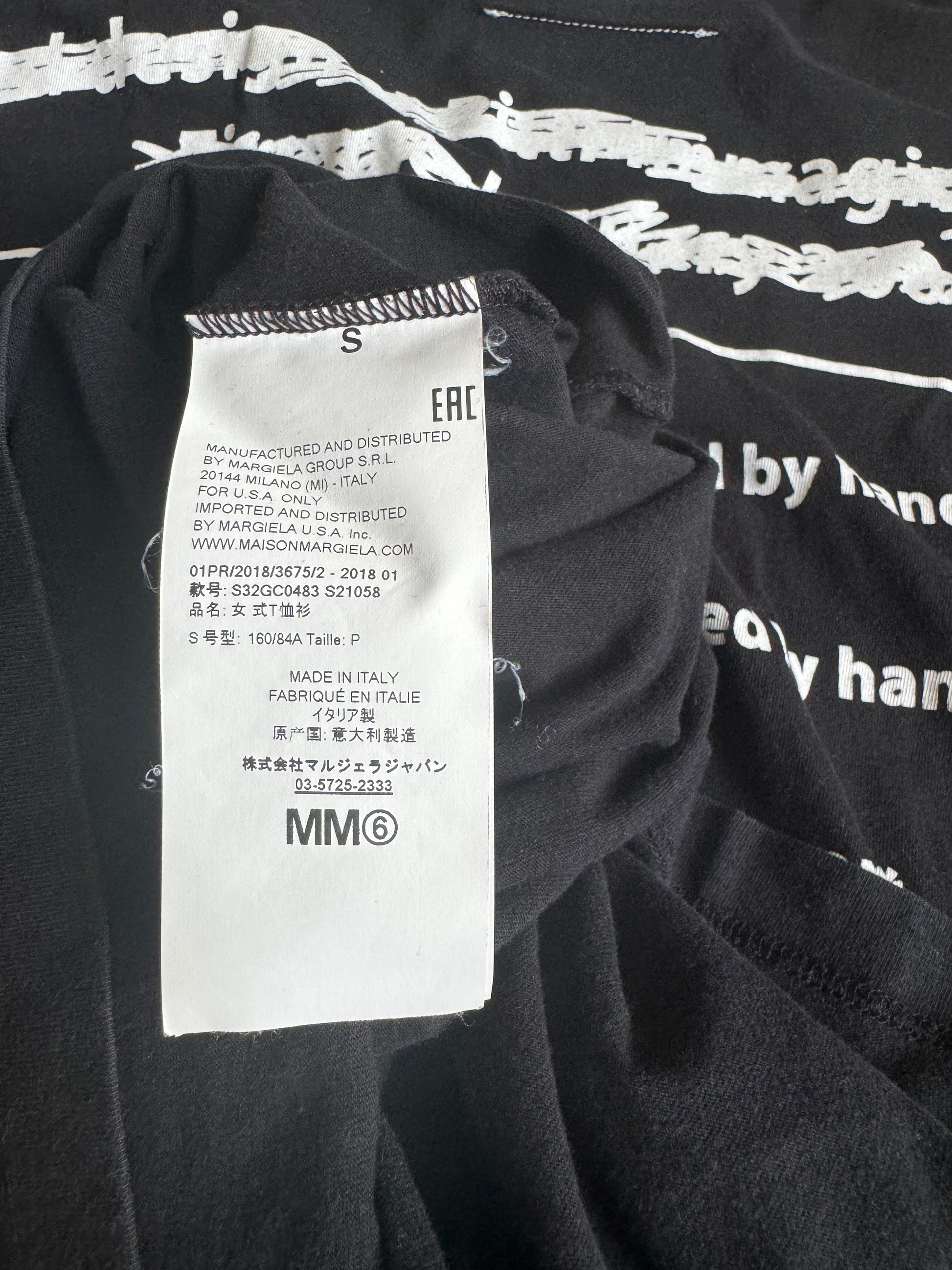 SS2018 Maison Margiela MM6 Black Introspection Tee-Shirt (L) - 4