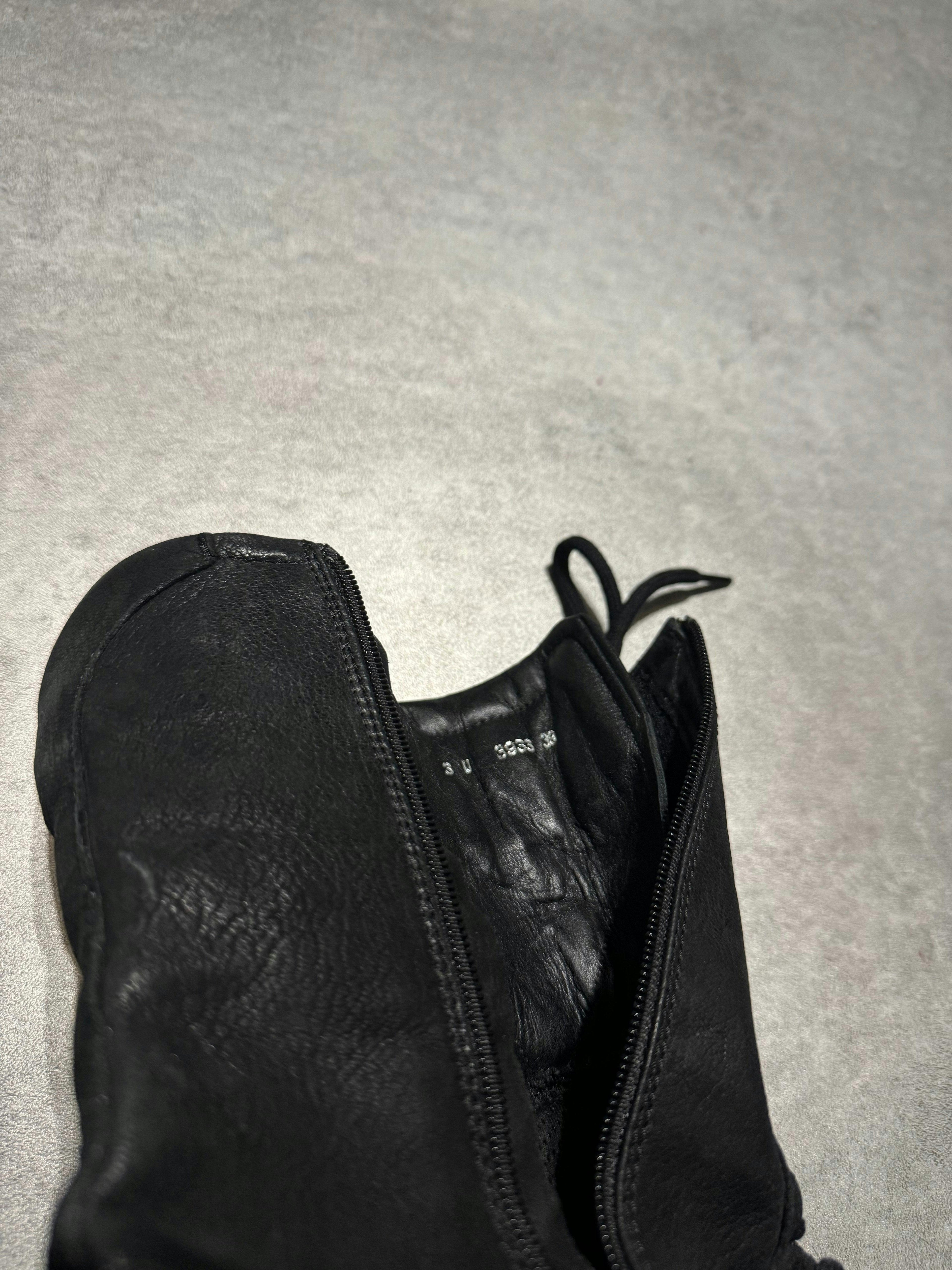 2000s Prada Black Biker Avant-Garde Ankle Boots (39eu/us6.5)