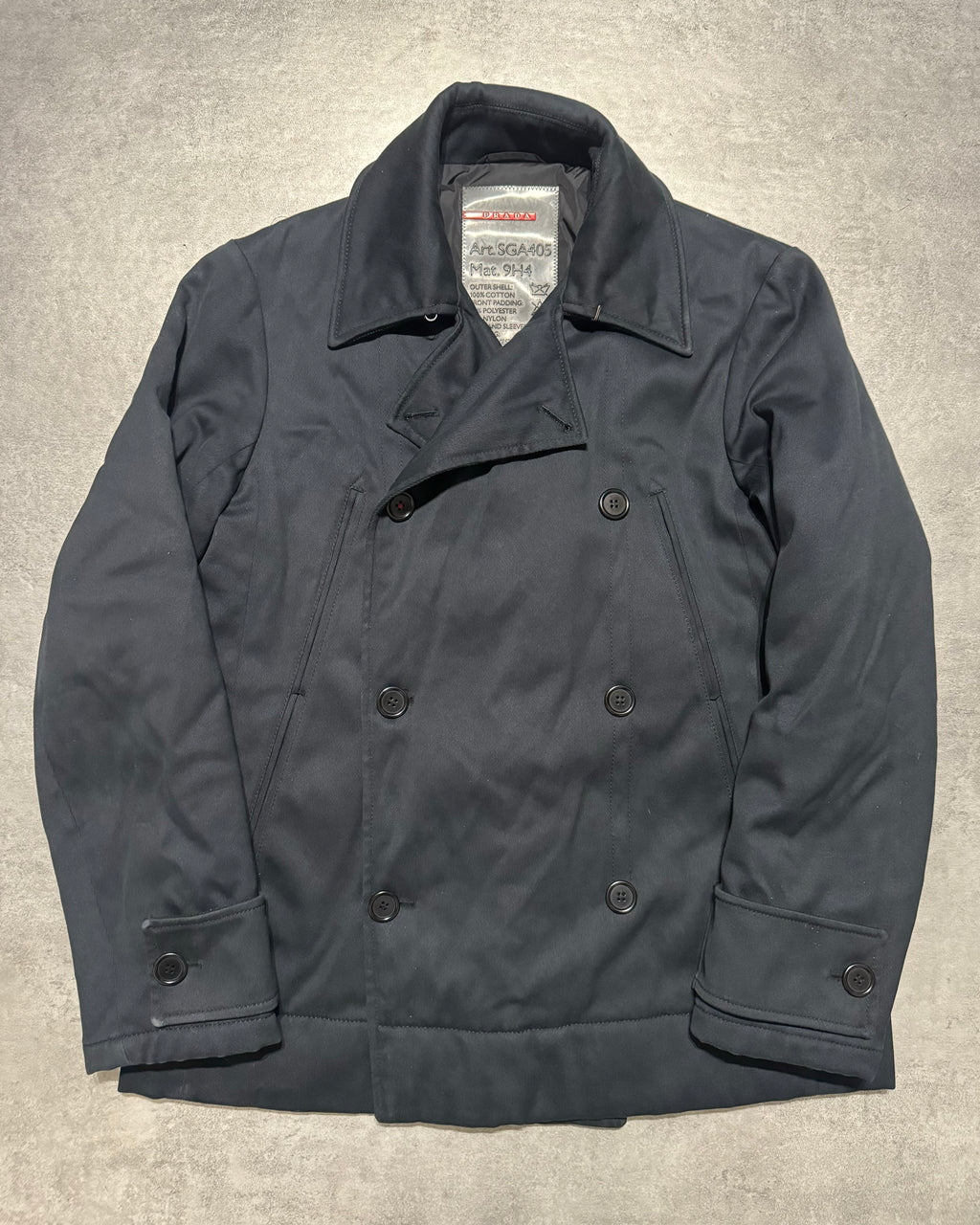 2000s Prada Navy Naval Duffle Coat (M) - 3
